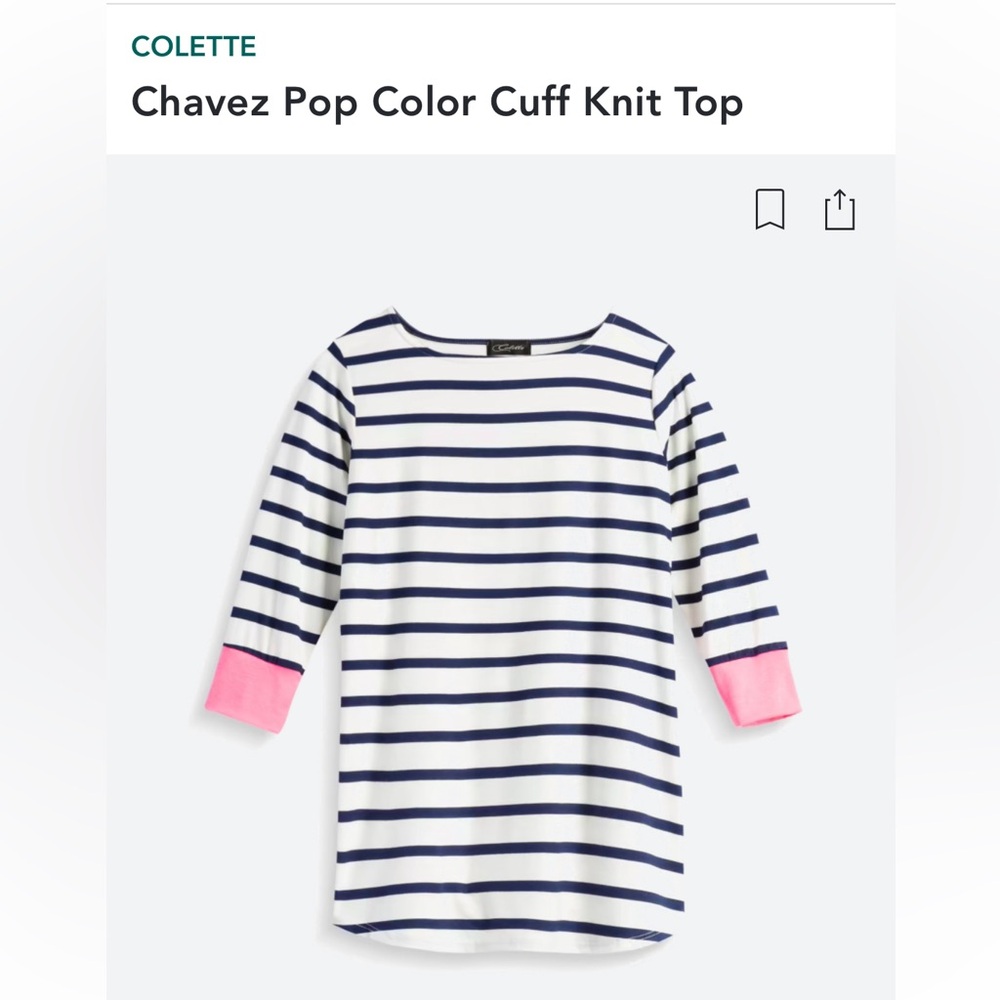 3/4 length sleeve blue and white striped shirt